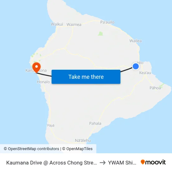 Kaumana Drive @ Across Chong Street to YWAM Ships map