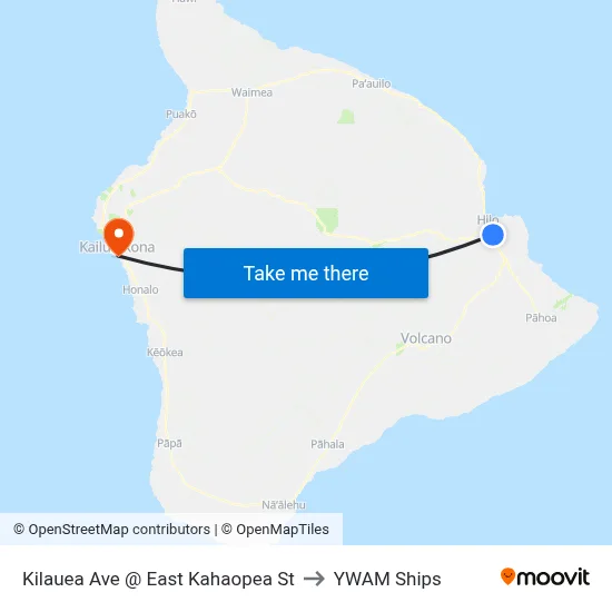 Kīlauea Ave @ Nearside Of E. Kahaopea St to YWAM Ships map