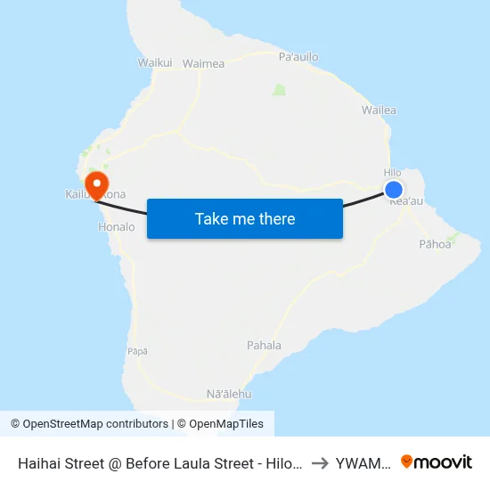 Haihai Street @ Before Laula Street - Hilo Municipal Golf Course to YWAM Ships map