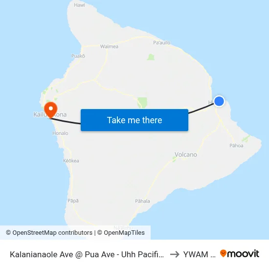 Kalanianaole Ave @ Pua Ave - Uhh Pacific Aquaculture Center to YWAM Ships map