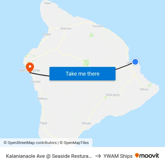 Kalanianaole Ave @ Seaside Resturant to YWAM Ships map