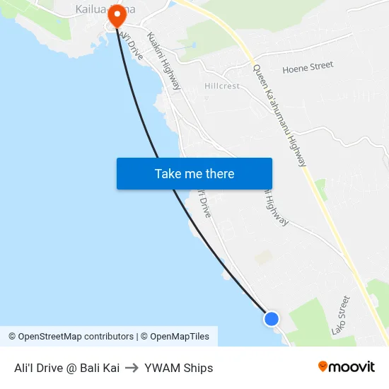 Ali'I Drive @ Bali Kai to YWAM Ships map