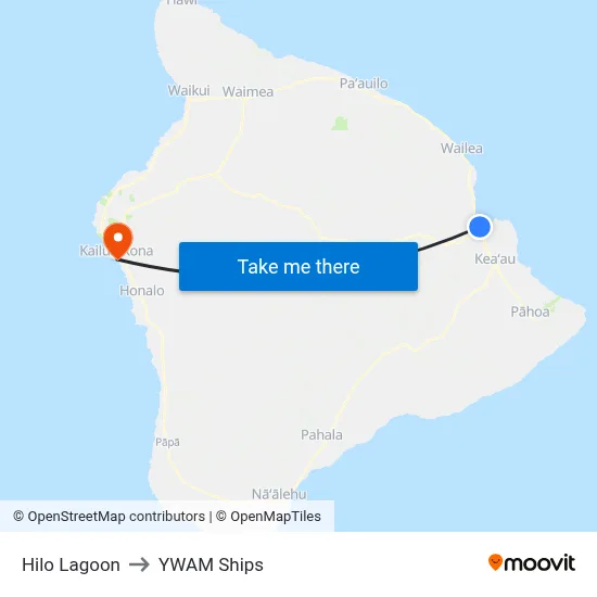 Hilo Lagoon to YWAM Ships map