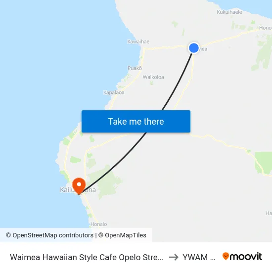 Waimea Hawaiian Style Cafe Opelo Street (Opelo Plaza) to YWAM Ships map