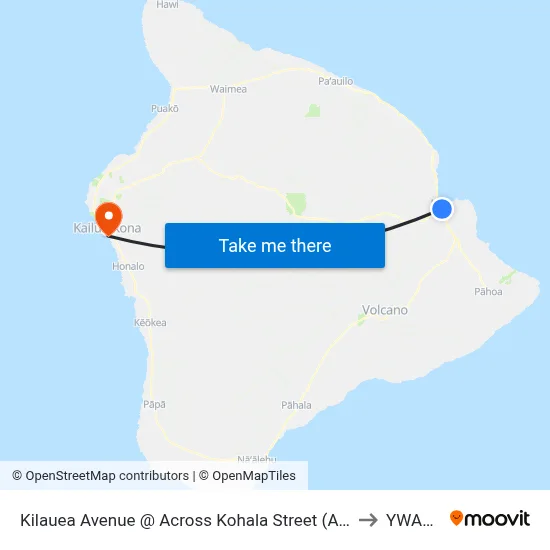 Kilauea Avenue @ Across Kohala Street (Across From Hilo Shopping Center) to YWAM Ships map