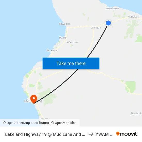 Lakeland Highway 19 @ Mud Lane And Puu Pulehu Loop to YWAM Ships map