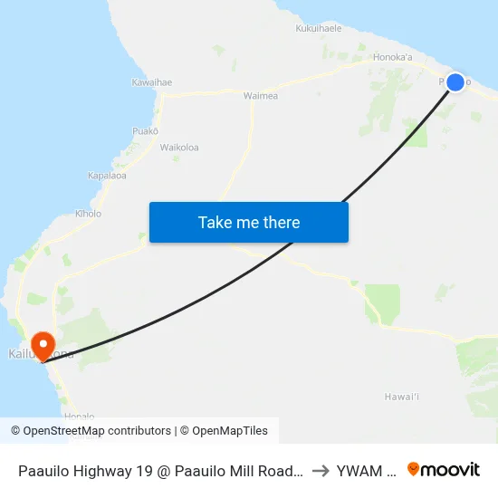 Paauilo Highway 19 @ Paauilo Mill Road (U.S. Post Office) to YWAM Ships map