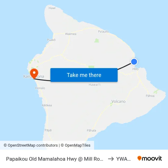 Papaikou Old Mamalahoa Hwy @ Mill Road (Across U.S. Post Office) to YWAM Ships map