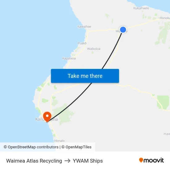 Waimea Atlas Recycling to YWAM Ships map