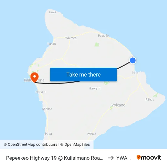 Pepeekeo Highway 19 @ Kuliaimano Road (Across From Us Post Office) to YWAM Ships map