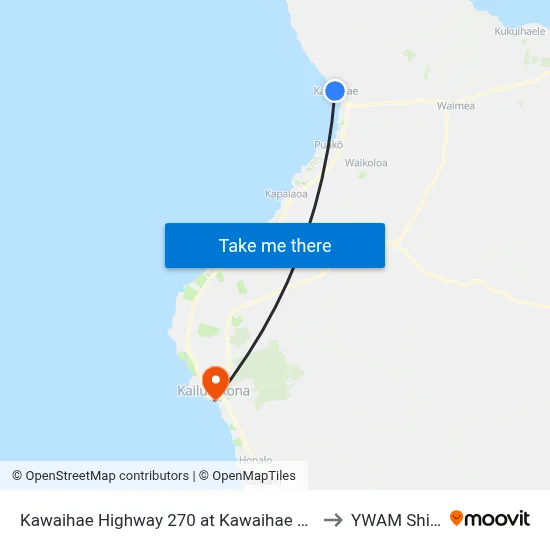 Kawaihae Highway 270 at Kawaihae Road to YWAM Ships map