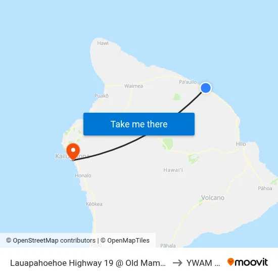 Lauapahoehoe Highway 19 @ Old Mamalahoa Highway to YWAM Ships map