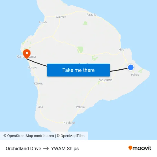 Orchidland Drive to YWAM Ships map
