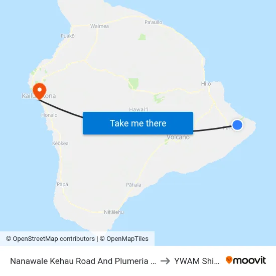 Nanawale Kehau Road And Plumeria Rd to YWAM Ships map