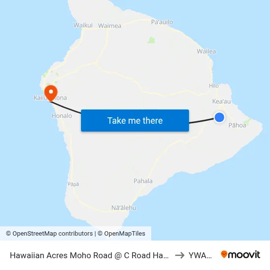 Hawaiian Acres Moho Road @ C Road Hawaiian Acres Community Center to YWAM Ships map