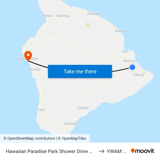Hawaiian Paradise Park Shower Drive @ Highway 130 to YWAM Ships map
