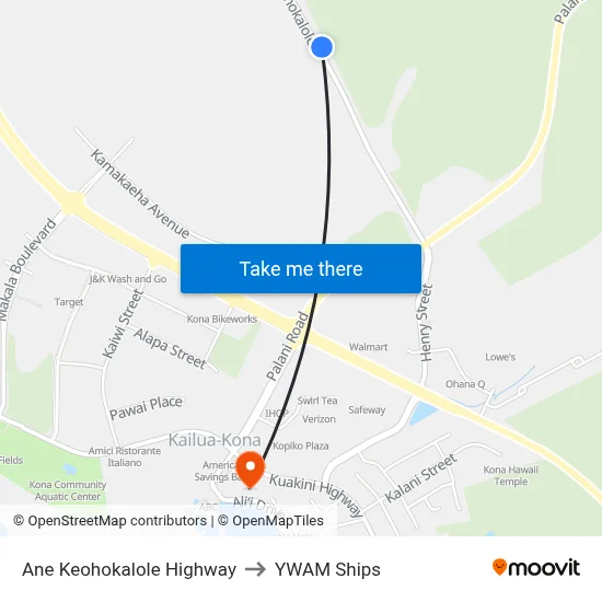 Ane Keohokalole Highway to YWAM Ships map