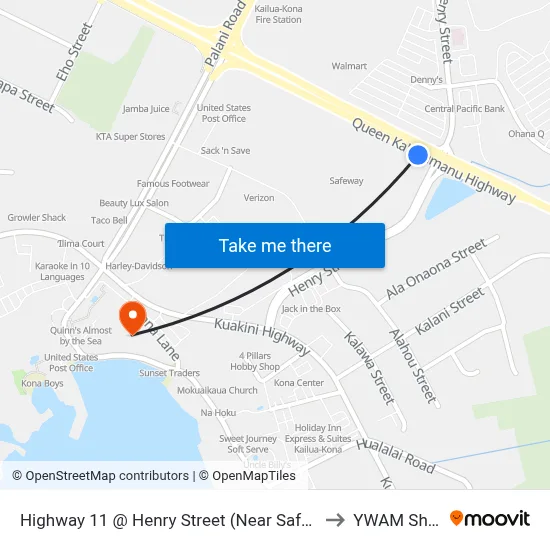 Highway 11 @ Henry Street (Near Safeway) to YWAM Ships map