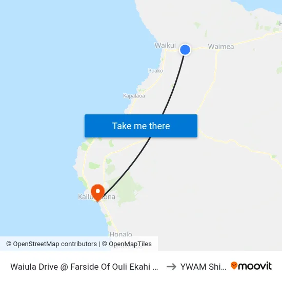 Waiula Drive @ Farside Of Ouli Ekahi Place to YWAM Ships map