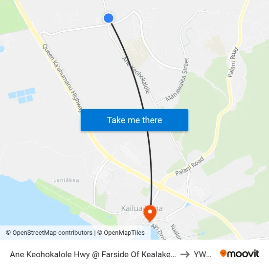 Ane Keohokalole Hwy @ Farside Of Kealakehe Parkway (Across From West Hawai'I Civic Center) to YWAM Ships map