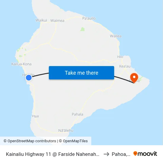 Kainaliu Highway 11 @ Farside Nahenahe Loop (Teshima's Restaurant) to Pahoa, Hawaii map