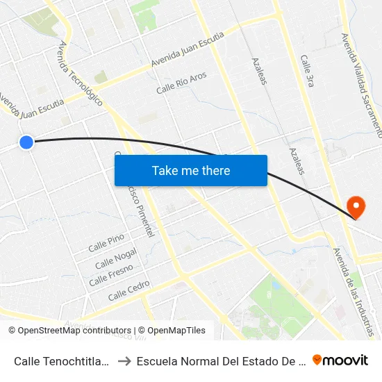 Calle Tenochtitlan, 7102 to Escuela Normal Del Estado De Chihuahua map