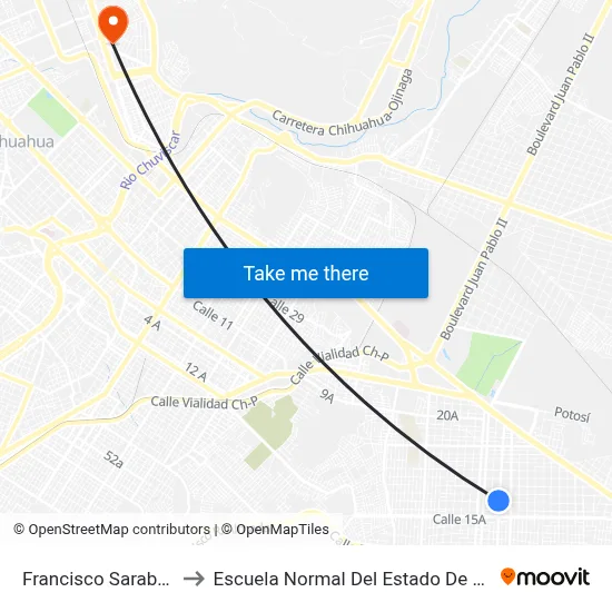 Francisco Sarabia, 908 to Escuela Normal Del Estado De Chihuahua map