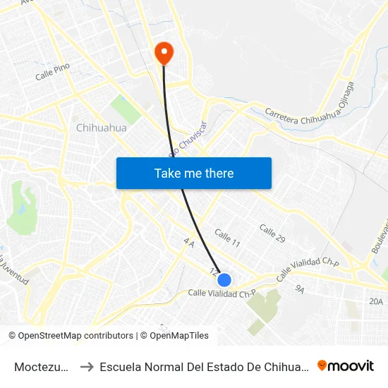 Moctezuma to Escuela Normal Del Estado De Chihuahua map