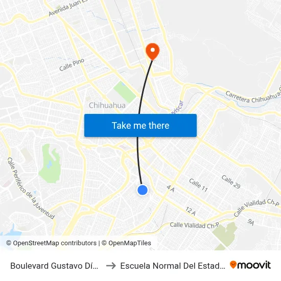 Boulevard Gustavo Díaz Ordaz, 1215 to Escuela Normal Del Estado De Chihuahua map