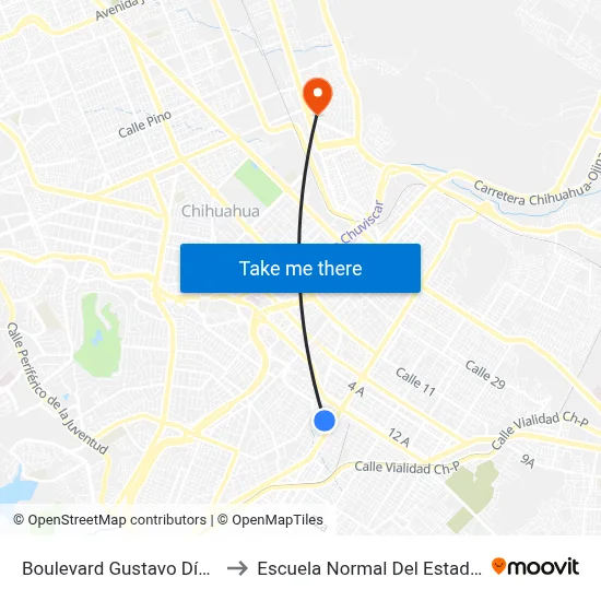 Boulevard Gustavo Díaz Ordaz, 2414 to Escuela Normal Del Estado De Chihuahua map