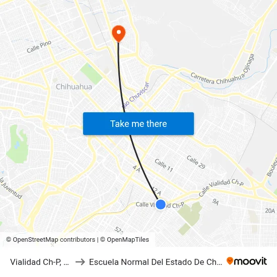 Vialidad Ch-P, 5202 to Escuela Normal Del Estado De Chihuahua map