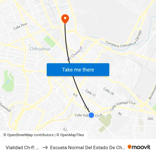 Vialidad Ch-P, 5204 to Escuela Normal Del Estado De Chihuahua map