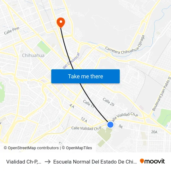 Vialidad Ch-P, 104 to Escuela Normal Del Estado De Chihuahua map