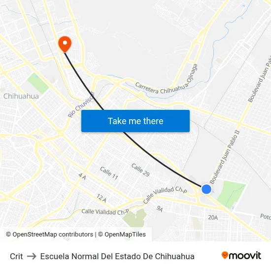 Crit to Escuela Normal Del Estado De Chihuahua map