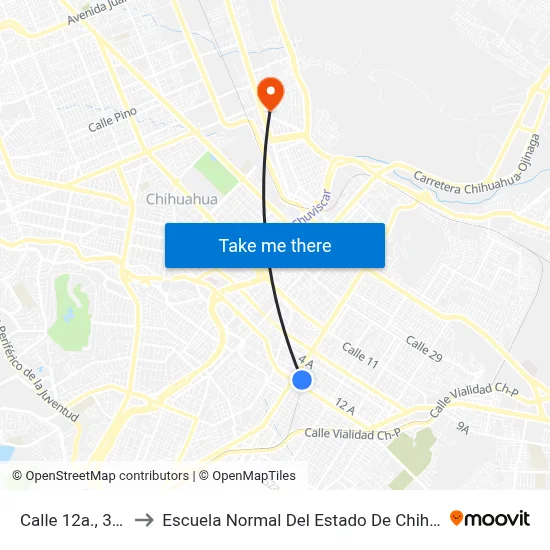Calle 12a., 3003 to Escuela Normal Del Estado De Chihuahua map