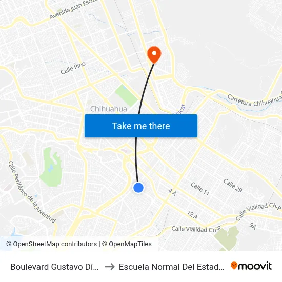 Boulevard Gustavo Díaz Ordaz, 614 to Escuela Normal Del Estado De Chihuahua map