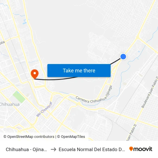 Chihuahua - Ojinaga, 3006 to Escuela Normal Del Estado De Chihuahua map