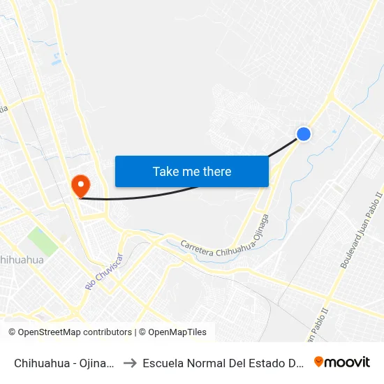 Chihuahua - Ojinaga, 3006 to Escuela Normal Del Estado De Chihuahua map