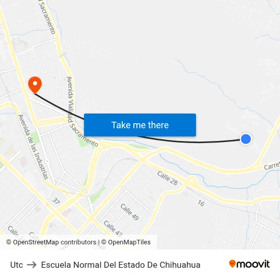 Utc to Escuela Normal Del Estado De Chihuahua map
