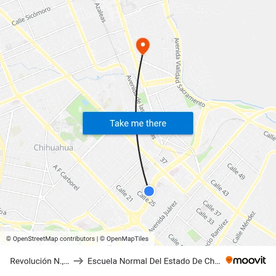Revolución N., 508 to Escuela Normal Del Estado De Chihuahua map