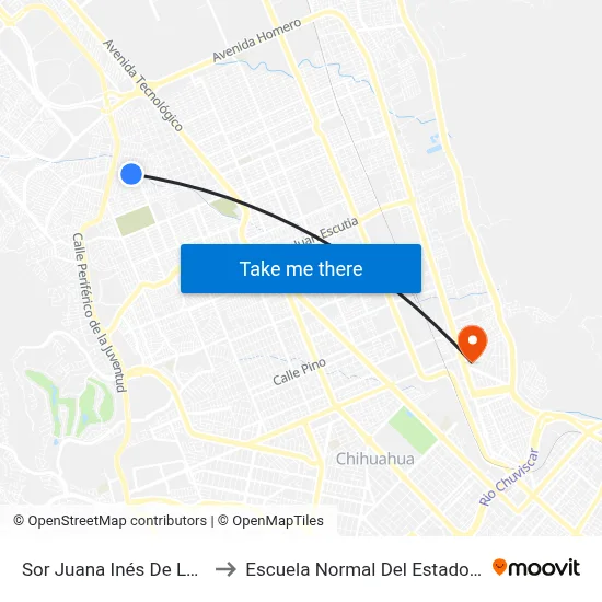 Sor Juana Inés De La Cruz, 2020 to Escuela Normal Del Estado De Chihuahua map