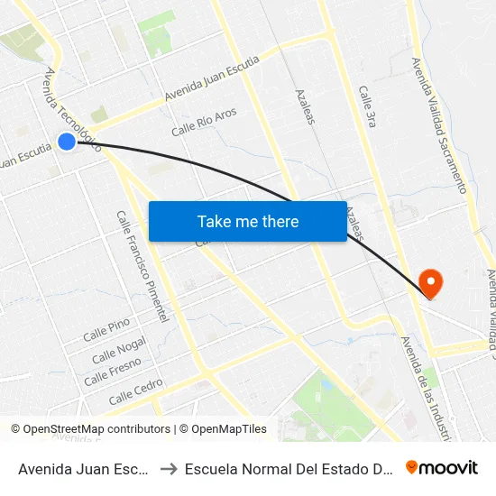 Avenida Juan Escutia, 508 to Escuela Normal Del Estado De Chihuahua map