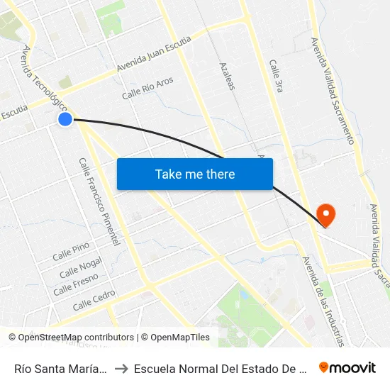 Río Santa María, 7110 to Escuela Normal Del Estado De Chihuahua map