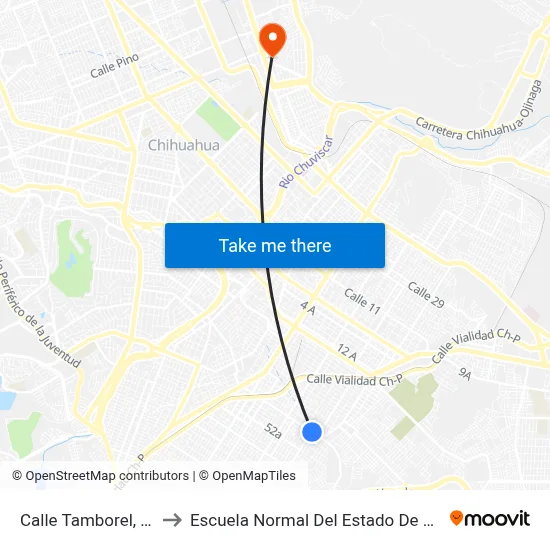 Calle Tamborel, 4603a to Escuela Normal Del Estado De Chihuahua map