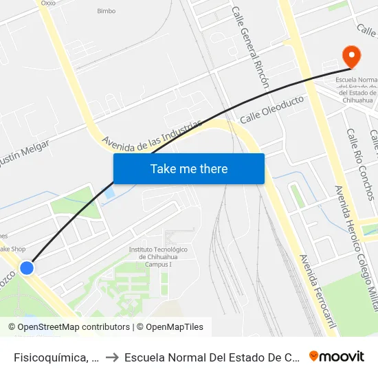 Fisicoquímica, 3500 to Escuela Normal Del Estado De Chihuahua map