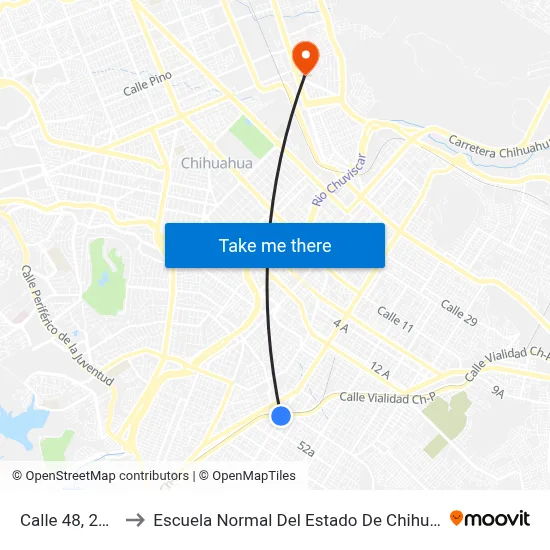 Calle 48, 2614 to Escuela Normal Del Estado De Chihuahua map