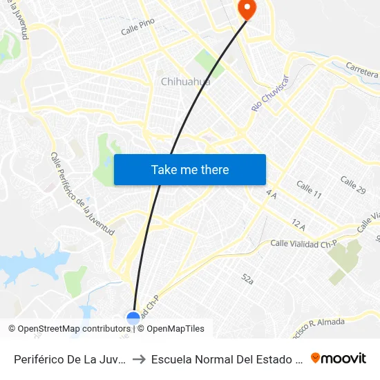 Periférico De La Juventud, 229 to Escuela Normal Del Estado De Chihuahua map