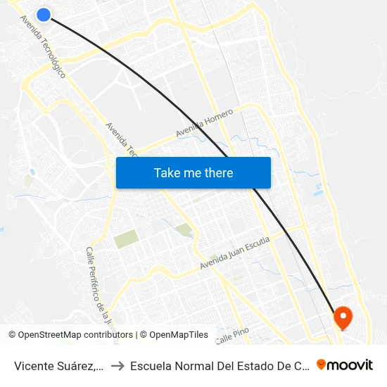 Vicente Suárez, 1201 to Escuela Normal Del Estado De Chihuahua map