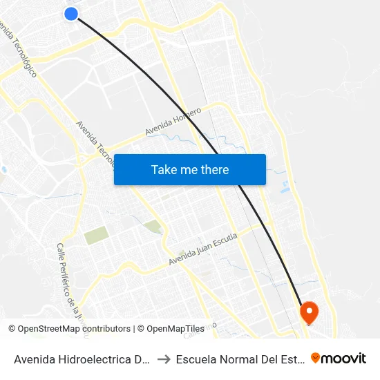 Avenida Hidroelectrica De Chicoacen, 16909 to Escuela Normal Del Estado De Chihuahua map