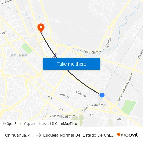 Chihuahua, 4204 to Escuela Normal Del Estado De Chihuahua map